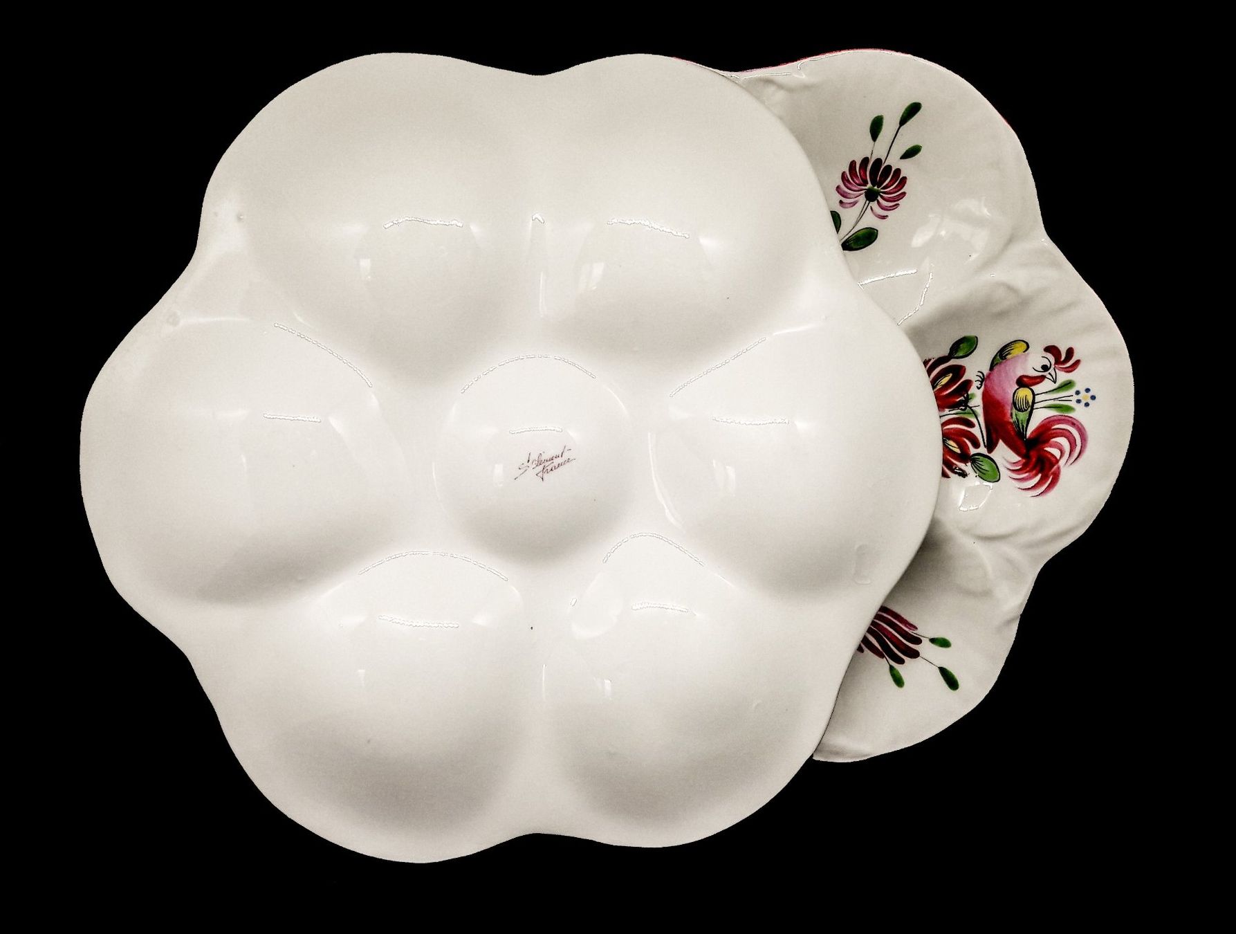 Piatti di portata: Saint-Clément faïence Steingut 2x plat Teller Apero 24 cm – Usato da Tavannes venduto da Brocashop 3