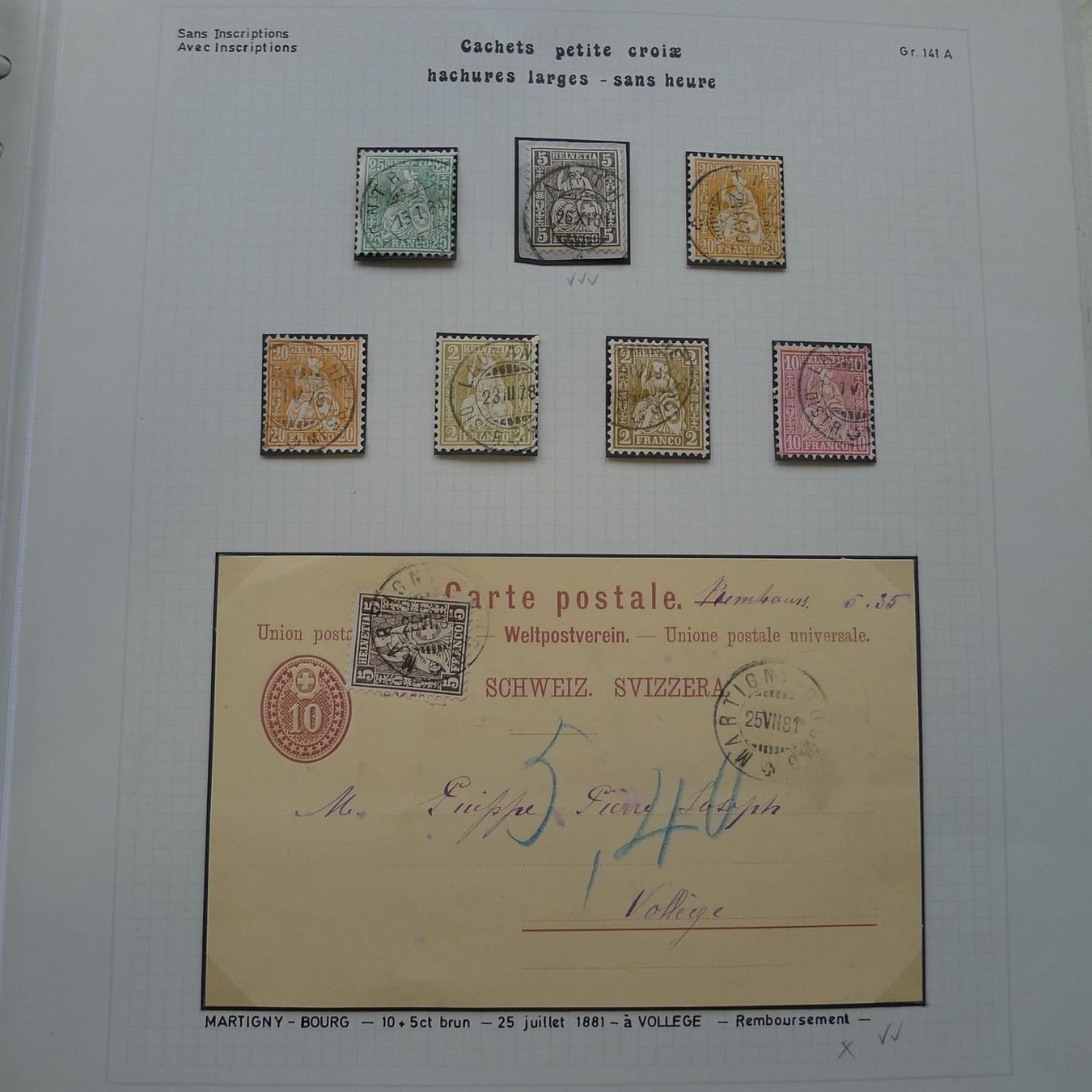 Alle Briefmarken: SITZENDE HELVETIA, tolle STEMPELSAMMLUNG – Gebraucht aus Sursee von Luzernerraute 1