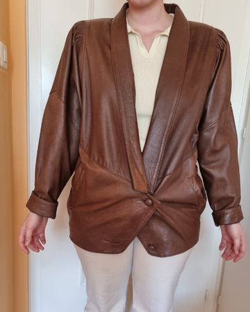 Veste en cuir vintage marron taille M/L 🍂