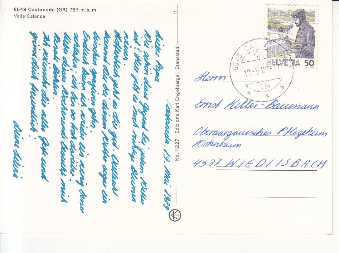 Ansichtskarten: Castaneda 1989 – Gebraucht aus Bürglen TG von StampGraf 1