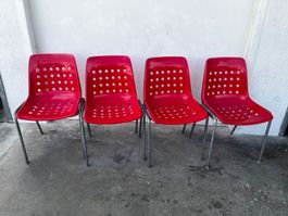 4 OWi Vintage Gartenstühle 70er Jahre Kunststoff