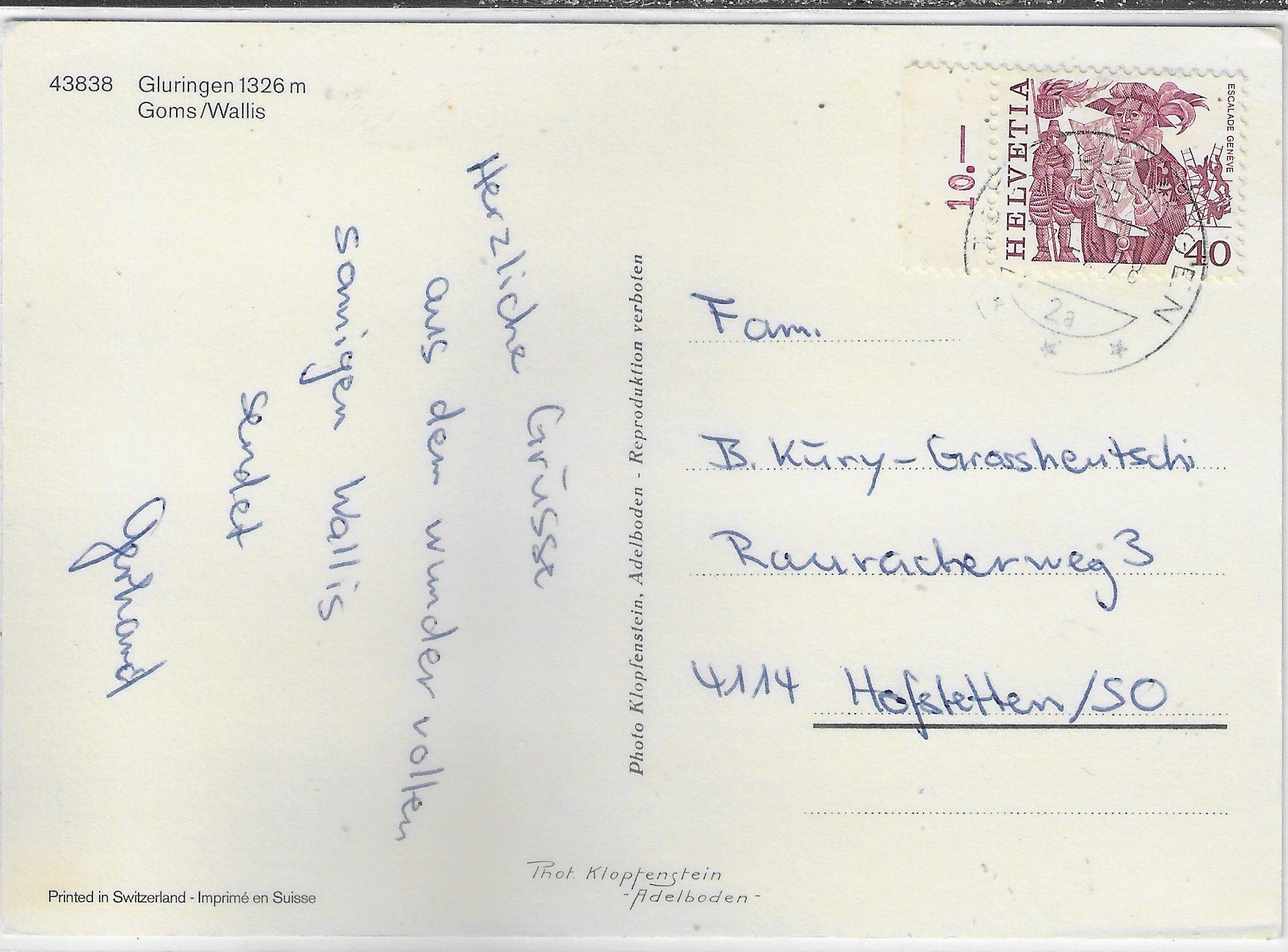Cartoline postali: Gluringen VS - Multiview – Usato da Ettingen venduto da Kartenplanet 1