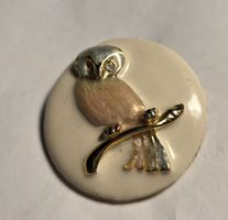 Modeschmuck Brosche Eule auf dem Ast siehe Foto wunder schön