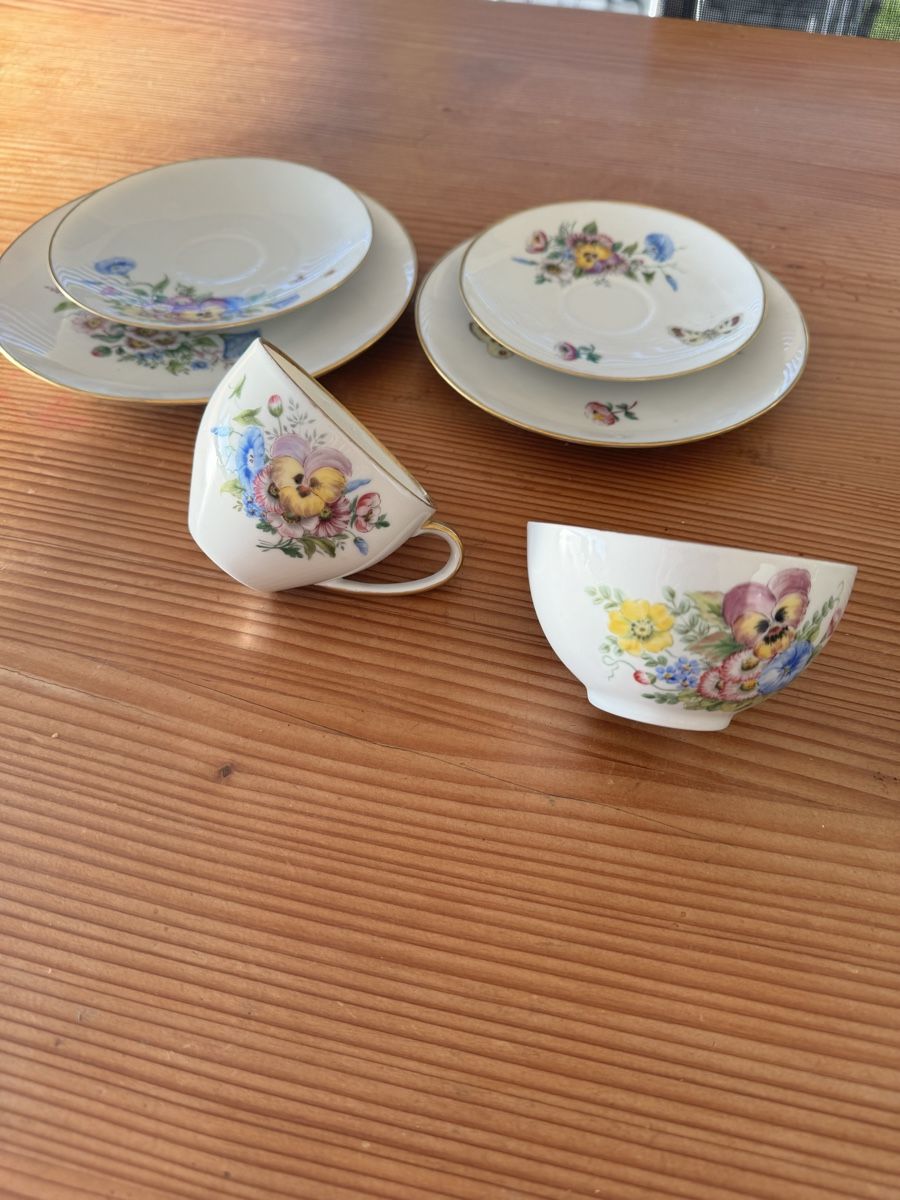 Set di piatti: Kaffeeservice und Teeservice handbemalt – Usato da Lanzenhäusern venduto da Galaa 1