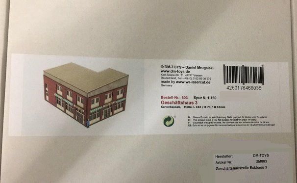 Trains électriques: Lasercut Bausatz Spur N "Geschäftshaus" – Neuf avec emballage d'origine à Boswil par Blflohmi