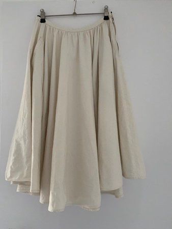 Jupe plissée écrue en coton