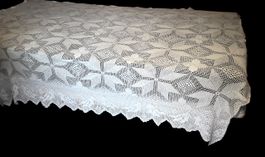 couvre-lit ancien crocheté  gehäkelter Bettüberwurf 185x150