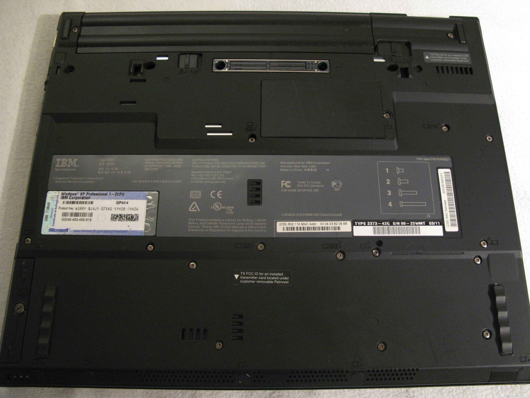 IBM Notebook: IBM T40, 1.5GB RAM, 60GB HD, Win XP Pro – Usato da Neftenbach venduto da Cbauma1 1