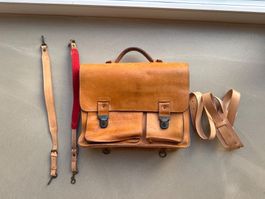Bree Ledertasche Naturfarben mit Tragegurt guter Zustand
