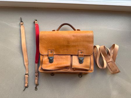 Bree Ledertasche Naturfarben mit Tragegurt guter Zustand