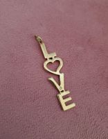 14K Gelbgold Love Anhänger mit Diamant