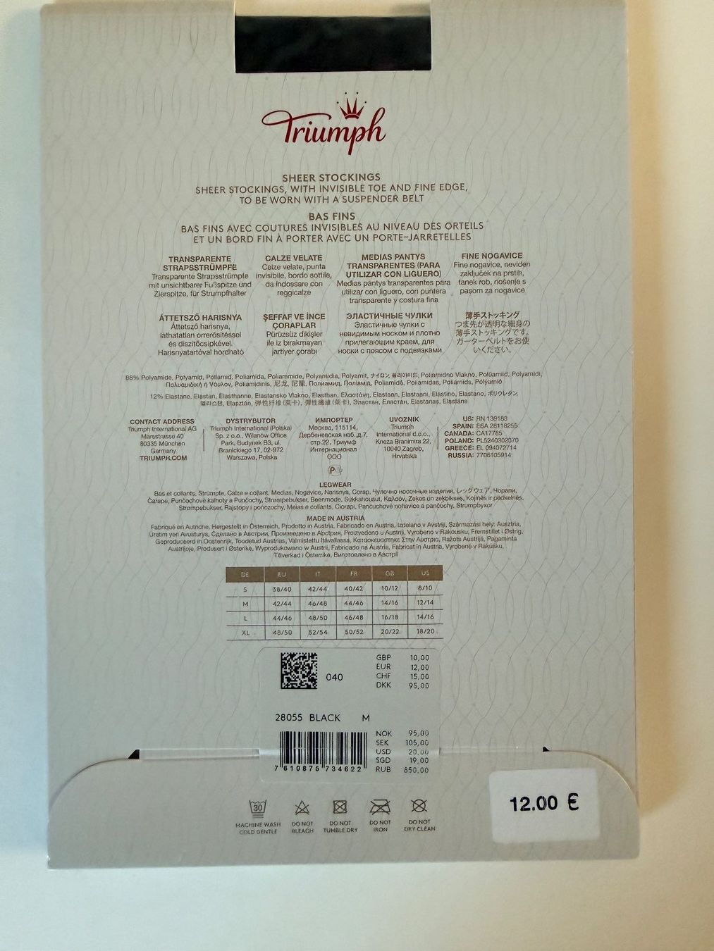 Calze & Collant: TRIUMPH, Strapsstrümpfe GLOSS 15, Grösse M, Farbe Schwarz – Nuovo e nell'imballaggio originale da Rudolfstetten venduto da gst_g7xl 1
