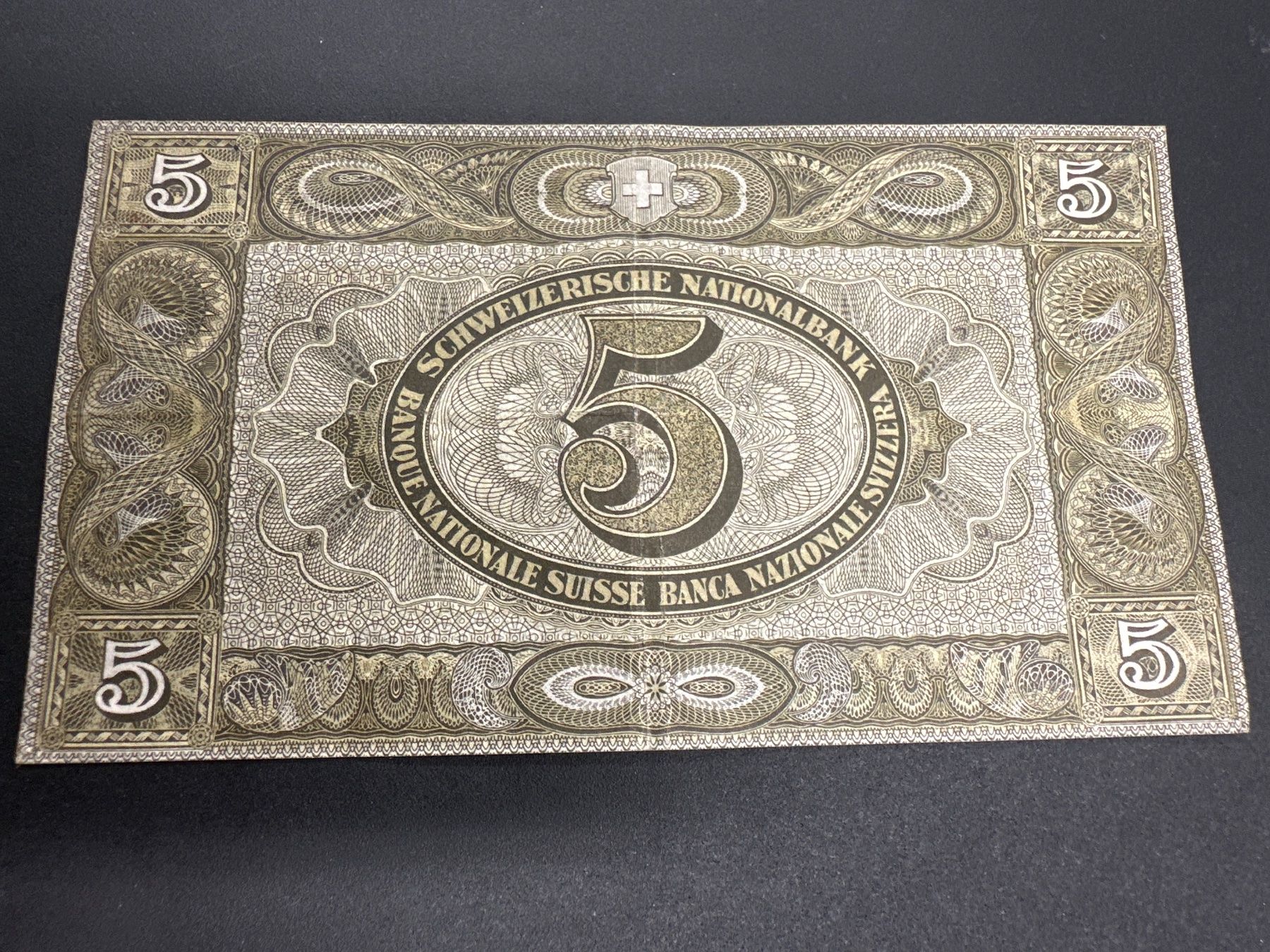 Banknoten: 5 Fr.-Note Schweiz 1947 – Gebraucht aus Herisau von herau 1