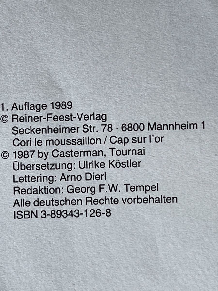 Comics: Cori, der Schiffsjunge - Die Goldinsel, 1. Auflage – Gebraucht aus Uster von Arrayo 2
