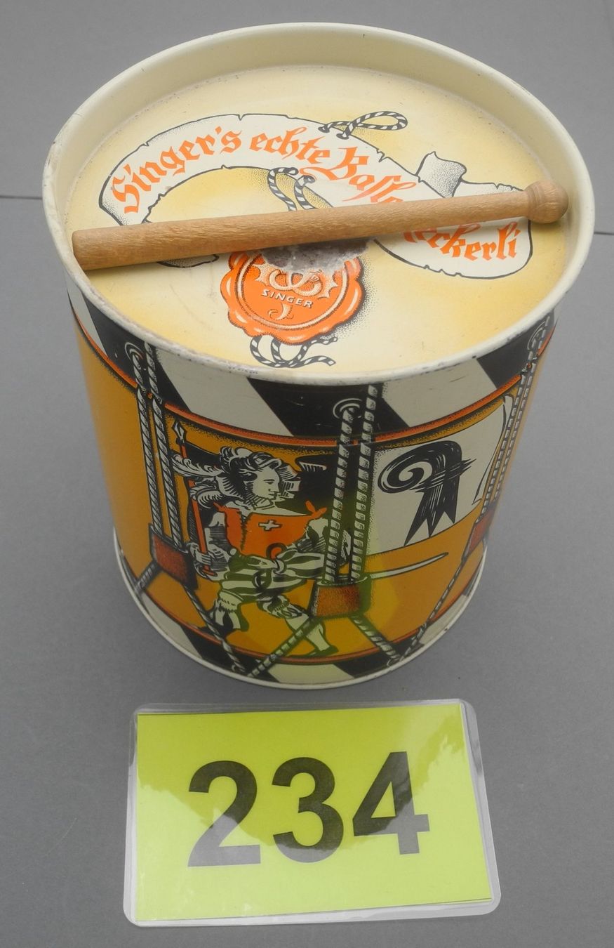 Barattoli: Vintage Singer's echte Basler Leckerli Dose Retro, Nr. 234 – Usato da Kottwil venduto da Crazyrolf