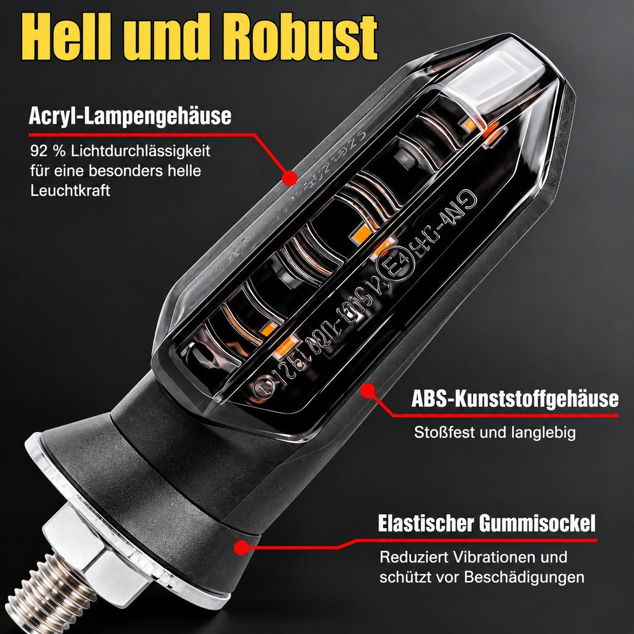 Tutti i ricambio per moto: 4x Motorrad Mini LED Blinker Universal E-Geprüft Smoke – Nuovo e nell'imballaggio originale da Untersiggenthal venduto da customs 4