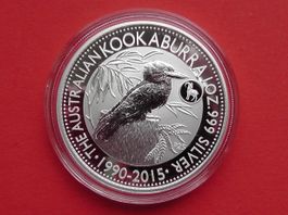 1 Unze Silber Münze Kookaburra 2015 Privy Mark Ziege