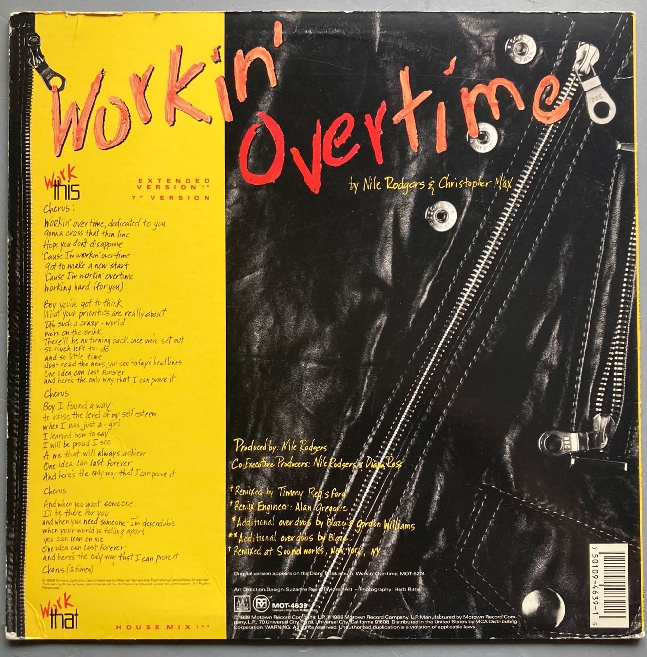 Vinyles: DIANA ROSS - WORKIN' OVERTIME – D'occasion à Poliez-Pittet par Newtown-Records 1