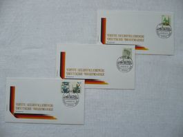 D 1991 3 FDC 1. dt. selbstklebende Marken