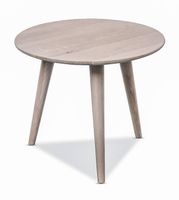 runder Salontisch NORWEGEN OSLO Wildeiche massiv Bianco 45cm