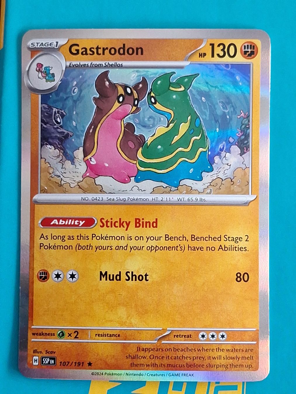 Pokémon Sammelbilder & Trading cards: Gastrodon Holo - Pokemon Surging Sparks – Gebraucht aus Altstätten SG von GGsGameshop