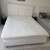Boxspringbett II weiss mit Kunstlederbezug top Zustand