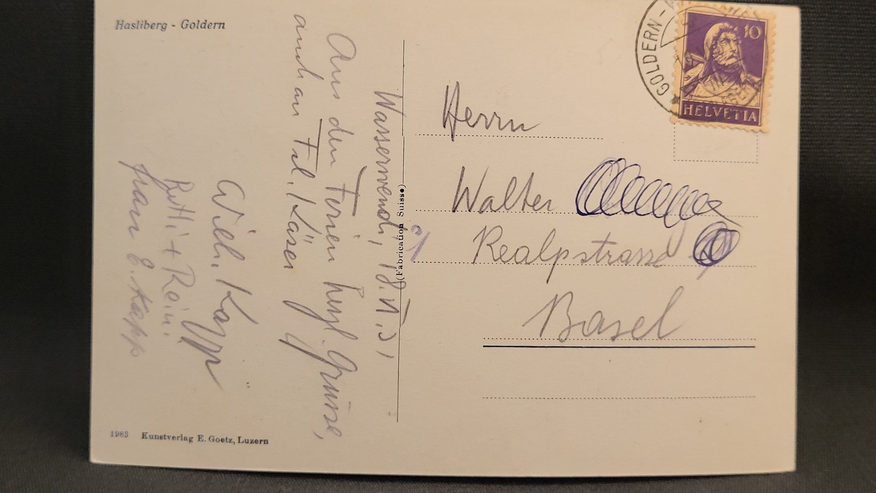 Cartoline postali: AK Hasliberg-Goldern – Usato da Basel venduto da spinne02 1