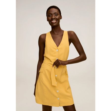 Mango Kleid ärmellos gelb Grösse S neuwertig