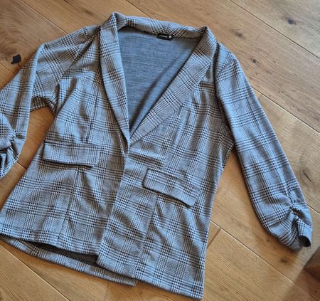 Stylischer Blazer mit Karomuster, Gr. L