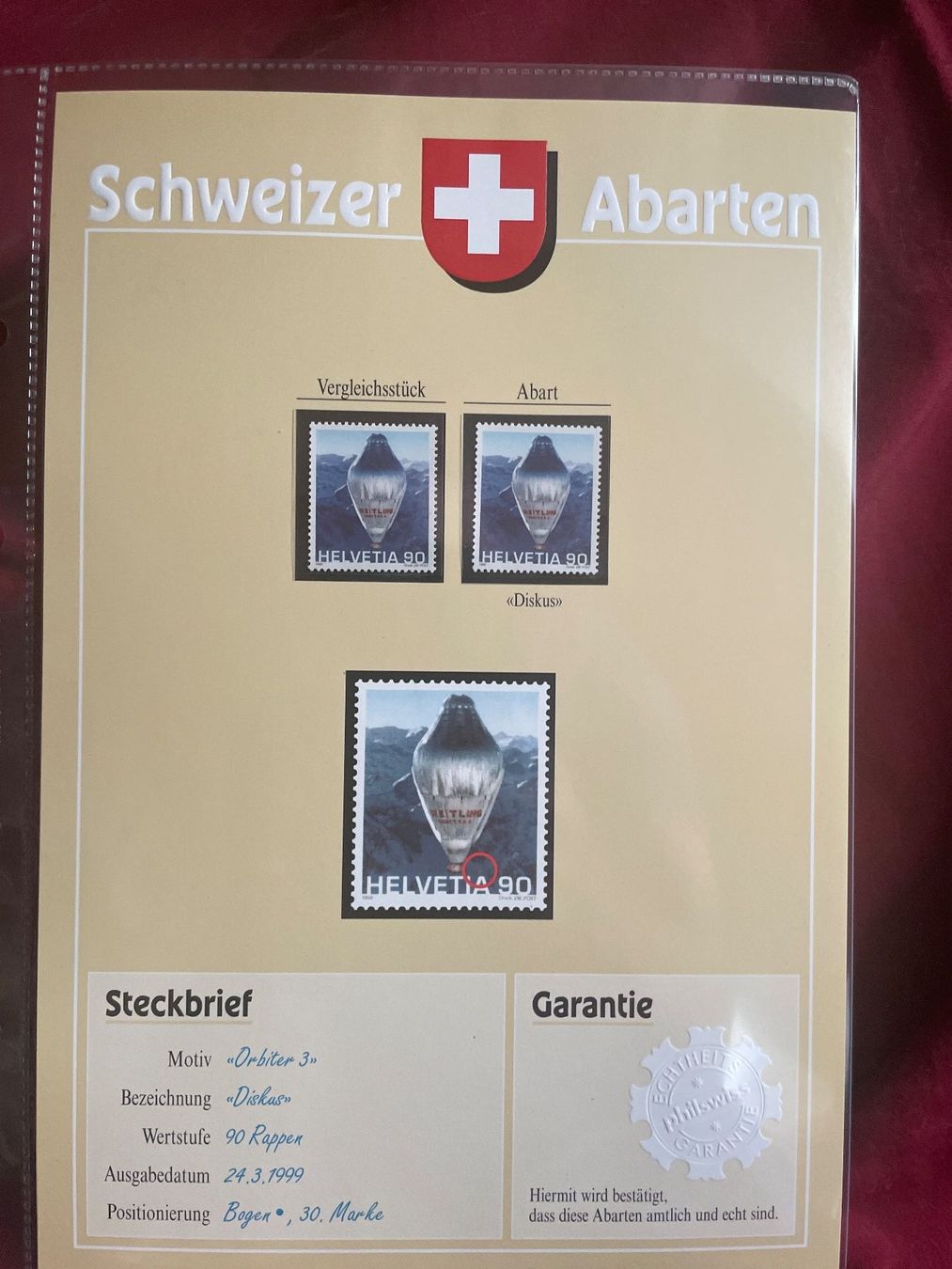 Tutti i francobolli: Schweizer Briefmarken-Abarten "Spinnä uf dem Hammer" Top! – Usato da Schüpfen venduto da Schuepfen45 5