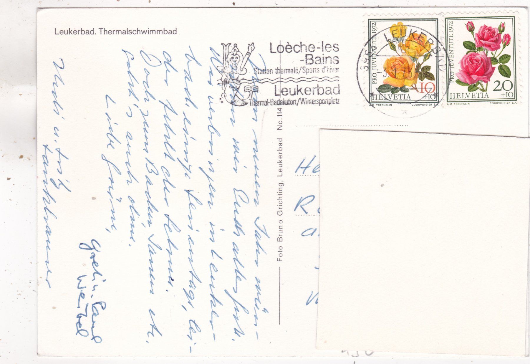 Ansichtskarten: Leukerbad Thermalschwimmbad 1973 – Gebraucht aus Herisau von Lisegrat2008 1