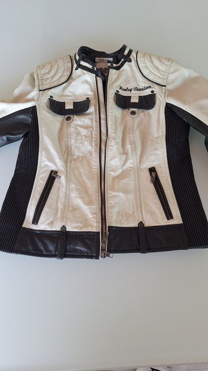 Veste en cuir Harley-Davidson 120e anniversaire pour femme, blanche - – stjeromeharley-davidson