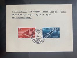 Schweiz 1947 Sonderstempel Züka 100 J. Eisenbahn 20+30