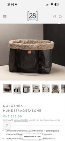 Hundetrage-Tasche 28 DuePuntoOtto Dorothea schwarz neu
