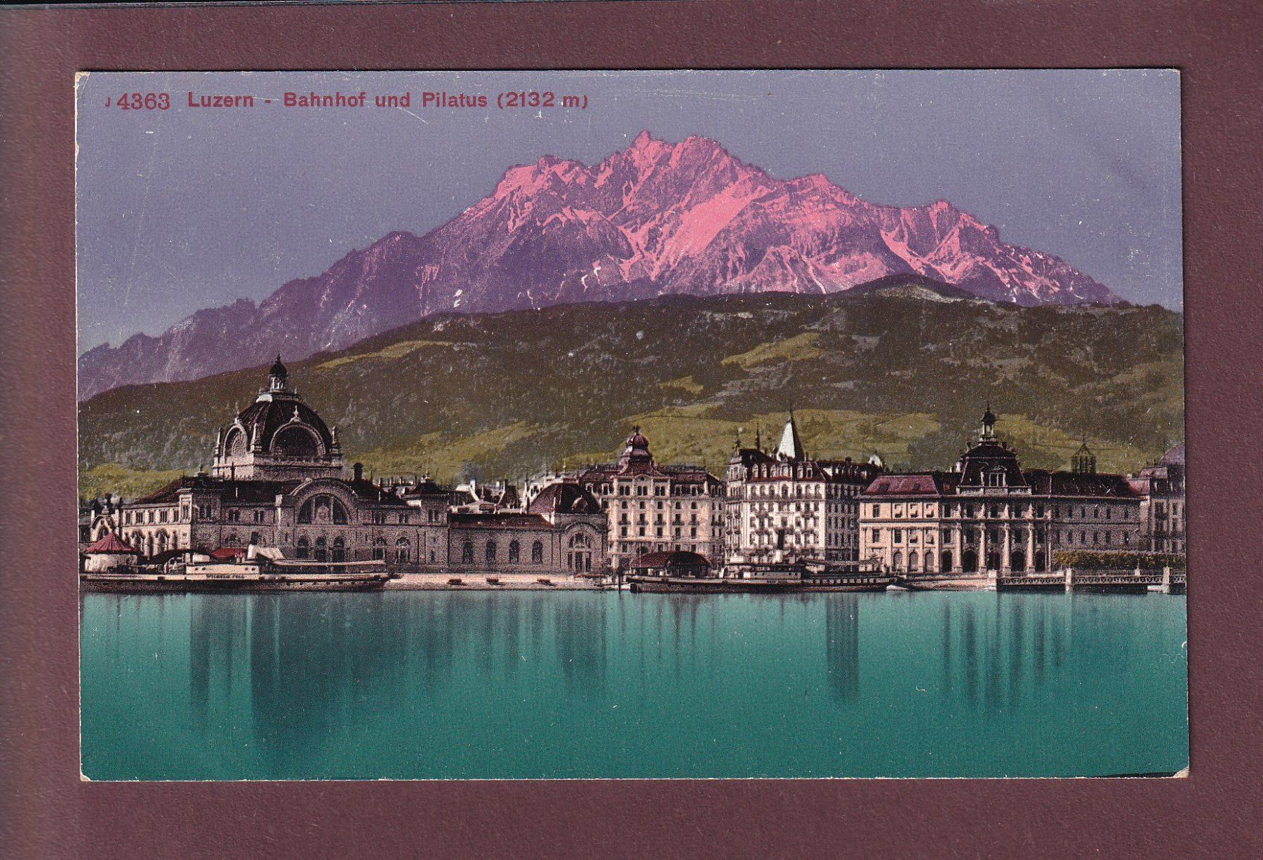 Cartoline postali: LUZERN - Bahnhof - Pilatus – Usato da Pully venduto da nicecards