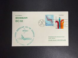 Swissair Erstflugbrief New York - Genf ab UNO 1973