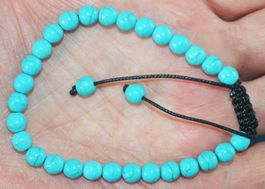 Armband X-105 – Blue Pine 6mm Perlen - 19-29cm