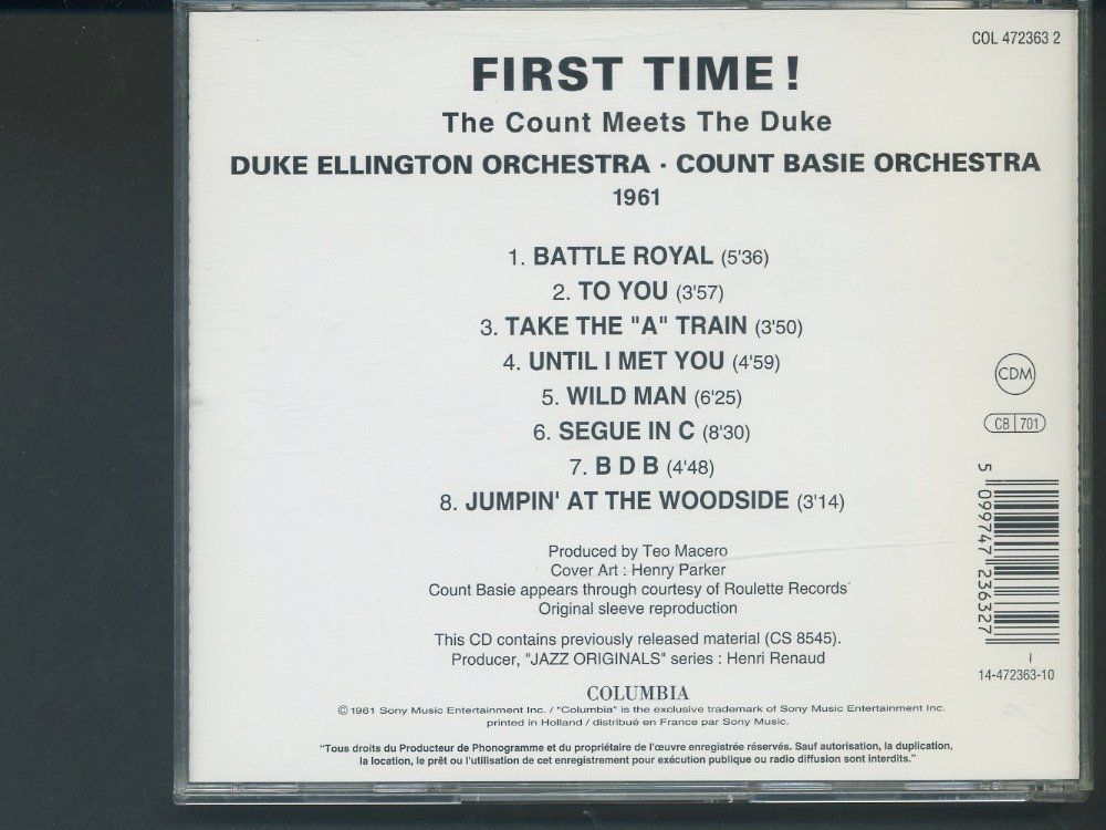 CD: First Time! The Count Meets The Duke - Ellington & Basie – Usato da Delémont venduto da MaxPlan 1