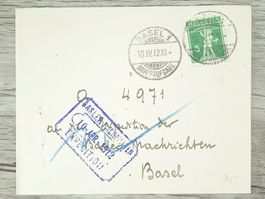 TR02 Enveloppe + Timbre Suisse 1912