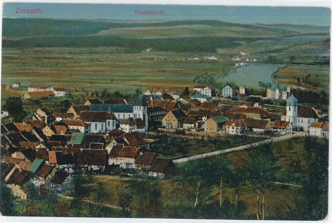 Ansichtskarten: AG 276 Zurzach Totalansicht 1914 – Gebraucht aus Fribourg von philafri