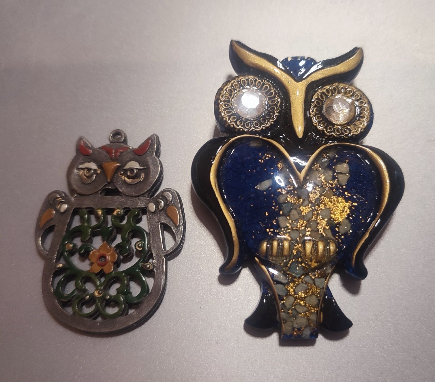 Broschen & Nadeln: Brosche Eule und Eulen-Anhänger, Vintage – Gebraucht aus Winterthur von Priscatg