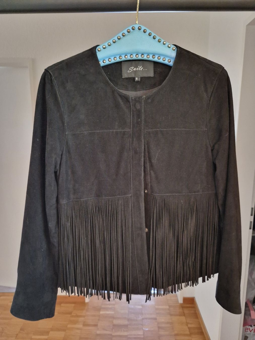 Giacche: Originelle Wildlederjacke mit Fransen, Schwarz, Gr. S – Nuovo (secondo la descrizione) da Kloten venduto da somsing 1