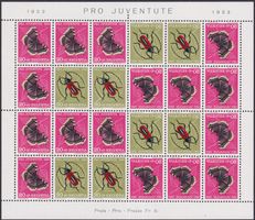 1953, JOZ41 (PJ-Kehrdruckbogen) postfrisch **, Kat: 550.-