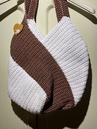 HANDTASCHE WEISS-BROWN