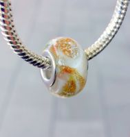 Lampwork Weisse Glasperle, Glass Bead