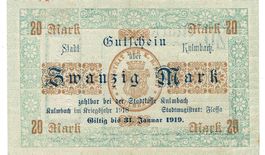 Kulmbach 20 Mark Kriegsjahr 1918 VZ+-VZ++