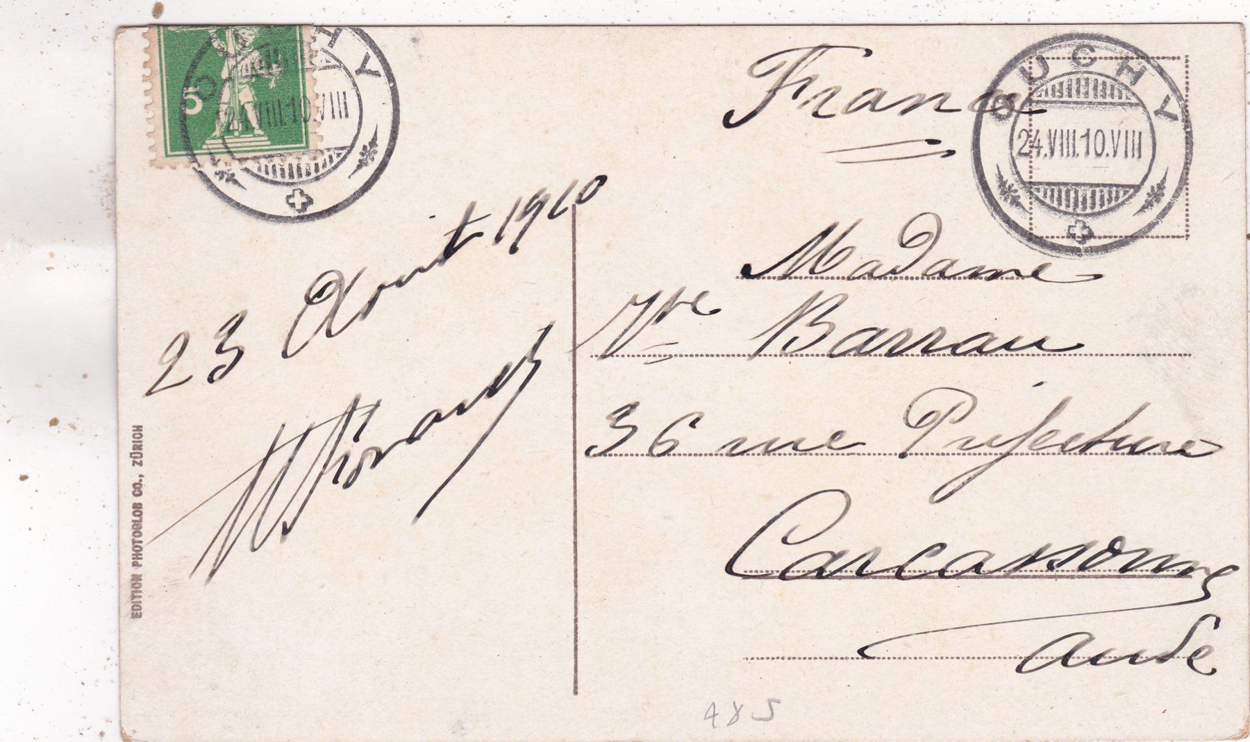 Cartoline postali: Ouchy Le Quai 1910 – Usato da Herisau venduto da Lisegrat2008 1