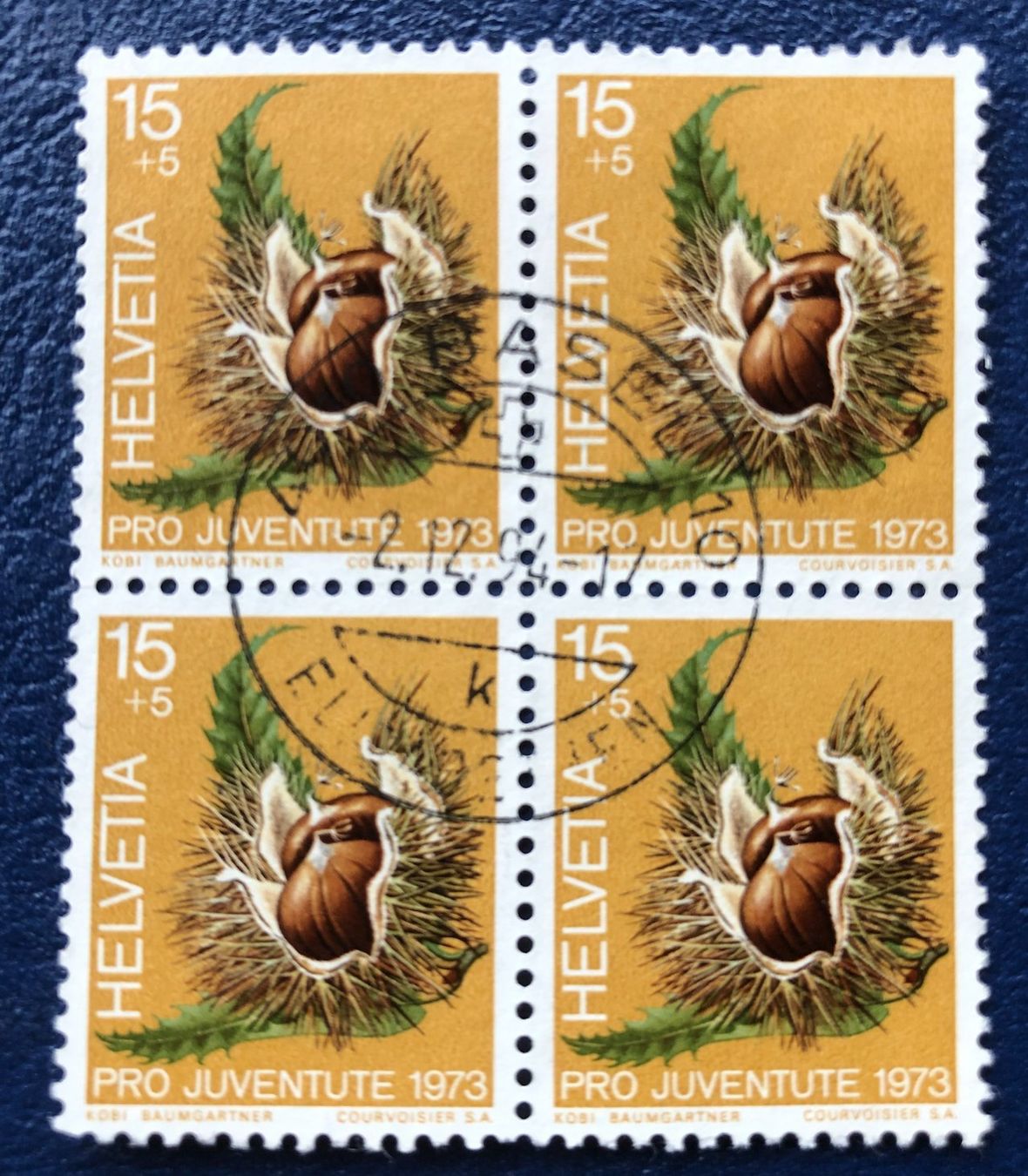 Alle Briefmarken: 4 er Block Nr.J 244 mit VollStempel Basel – Gebraucht aus Aarau von Billa007