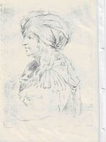 Rötelzeichnung Jügling im türkischen Kostüm 1684-1721