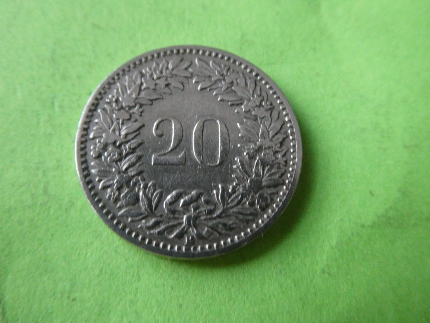 Alle Münzen: Schweiz 1899, 20 Rappen – Gebraucht aus Hinterforst von Rohusri 1
